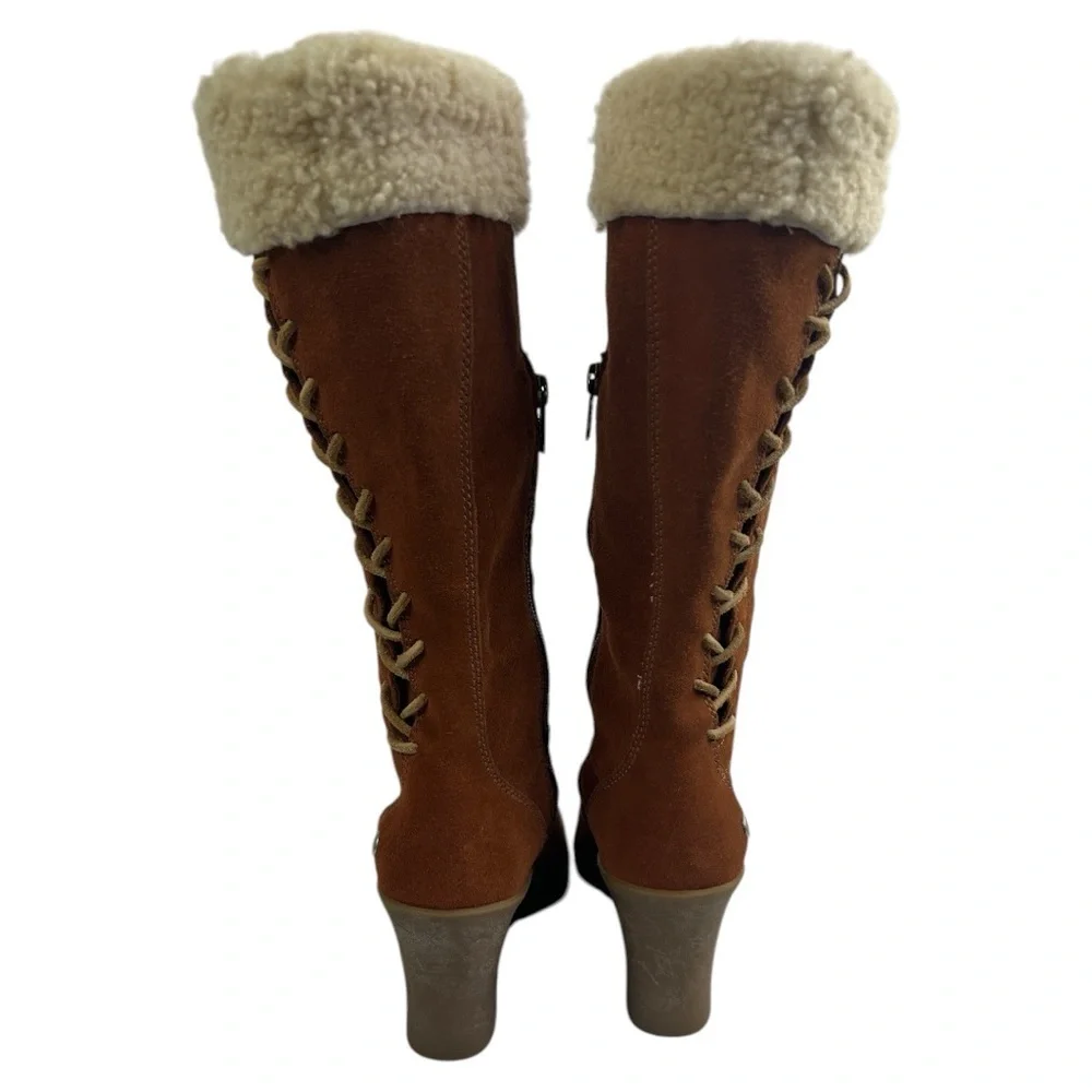 UGG AUSTRALIA WOMEN’S FELICITY SUEDE WEDGE BOOT CHESTNUT SZ 6